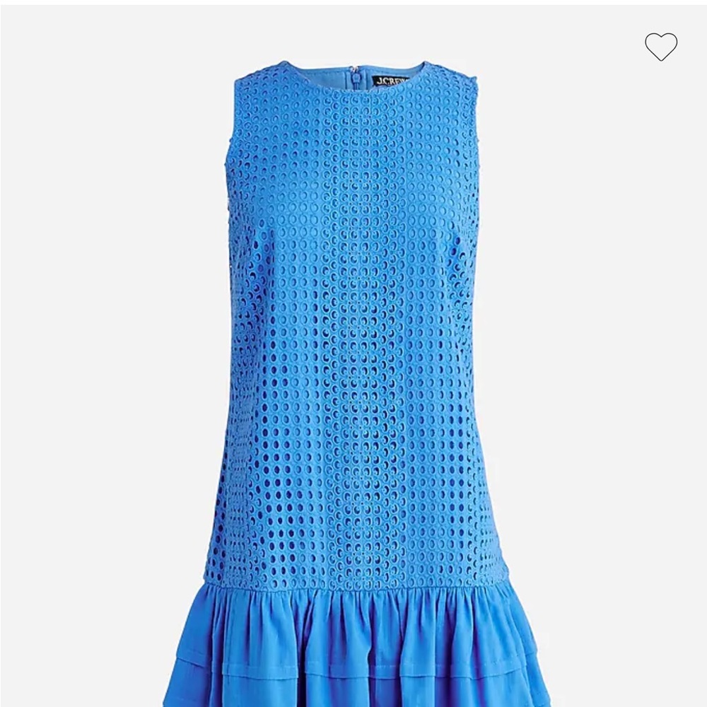 J. Crew Vibrant Blue Eyelet Mini Dress